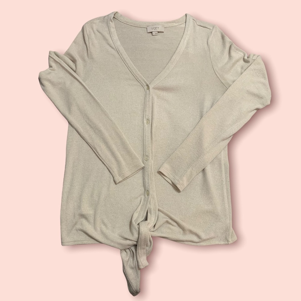 LOFT Button Front Sweater